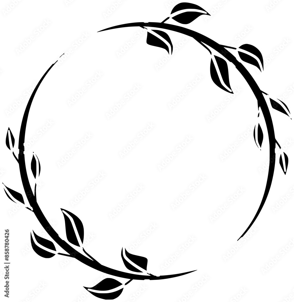 frame illustration wreath silhouette wedding logo flower icon floral outline vintage leaf invitation decoration nature plant botanical branch border shape spring green bouquet for vector graphic
