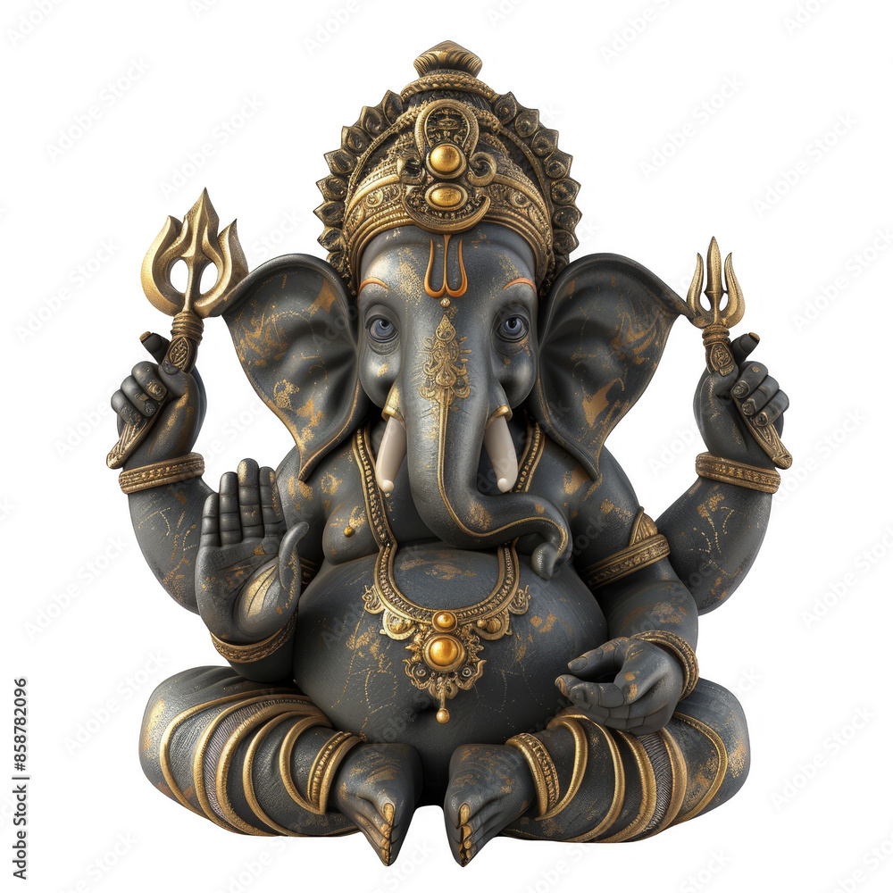 3d Ganesh elephant god isolated on the white background 3d Ganesh elephant god isolated on the white background