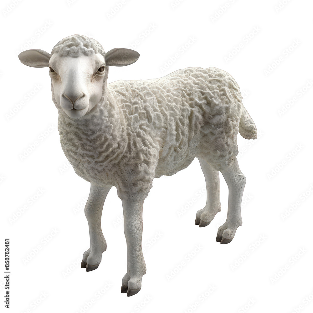 Obraz premium 3d Christian lamb of God isolated on the white background.