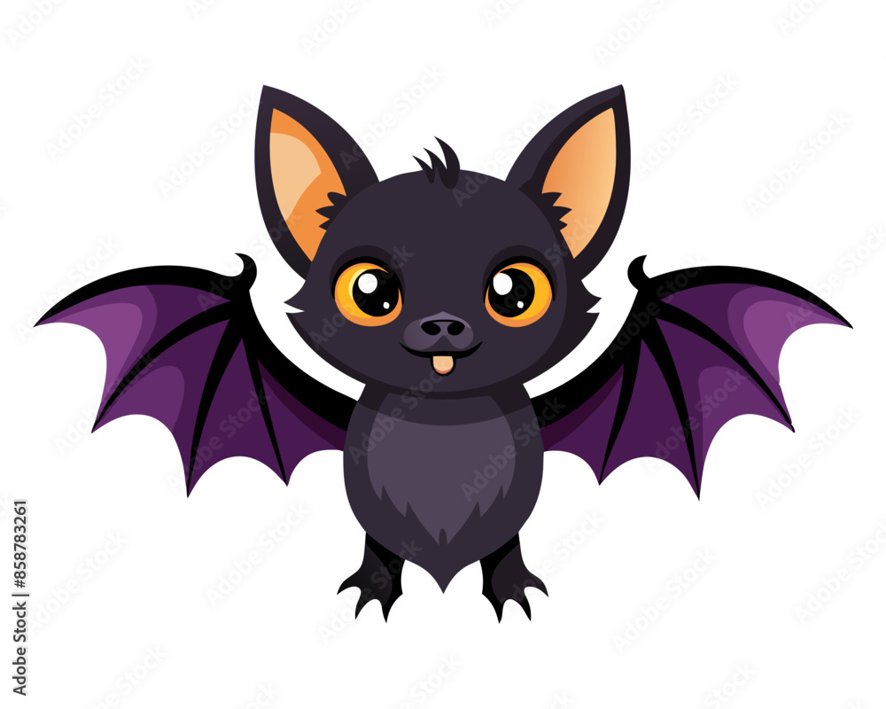 Cute Halloween bat vector illustration isolated on a white background Cute Halloween bat vector illustration isolated on a white background