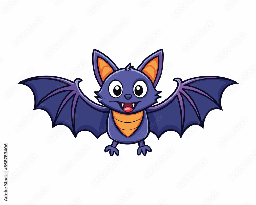 Cute Halloween bat vector illustration isolated on a white background Cute Halloween bat vector illustration isolated on a white background