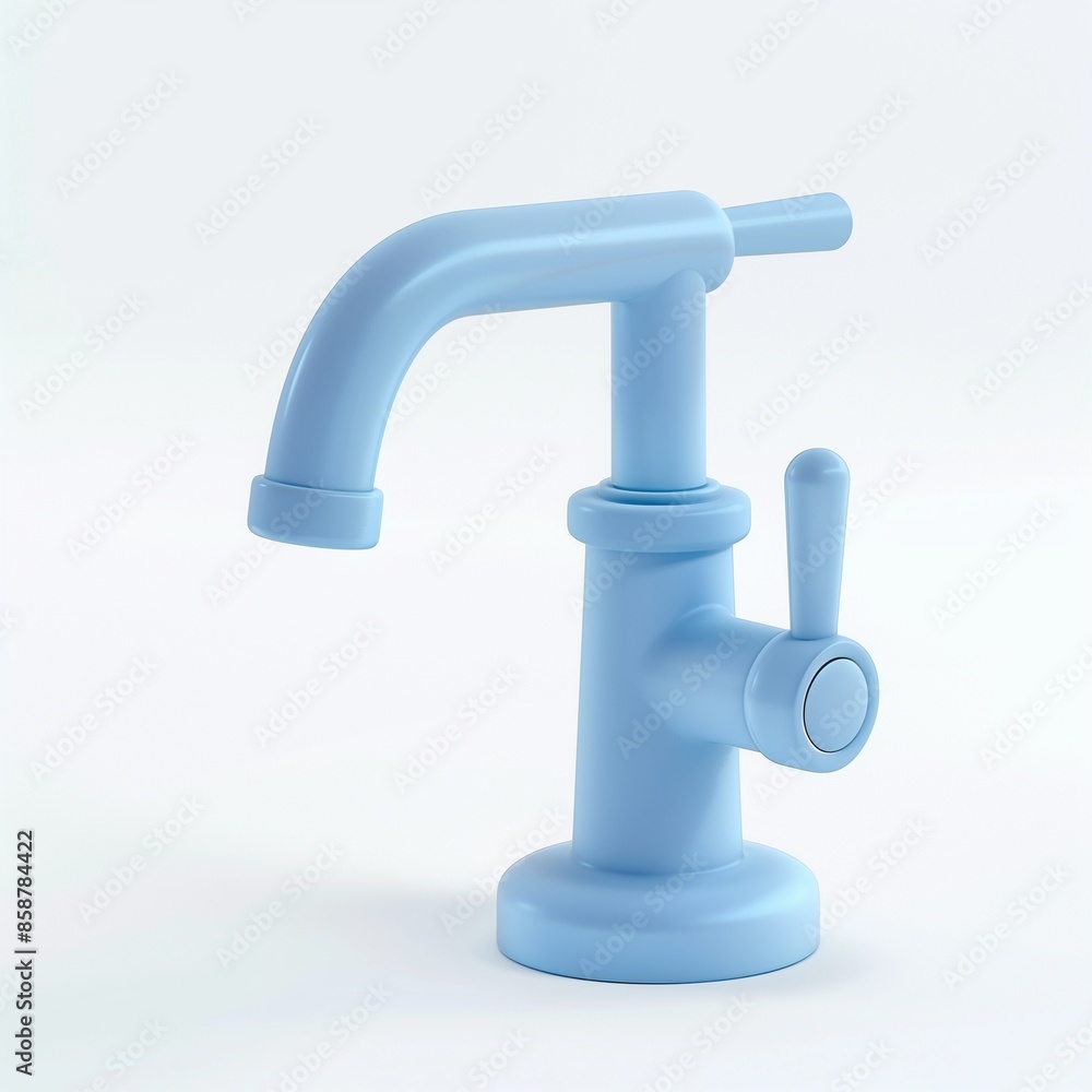Tap water drop on sink kitchenware for washing cartoon 3D rendering illustration Tap water drop on sink kitchenware for washing cartoon 3D rendering illustration