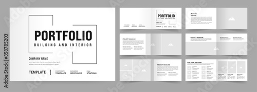 Landscape Architecture Brochure Template, Black and White Portfolio Layout