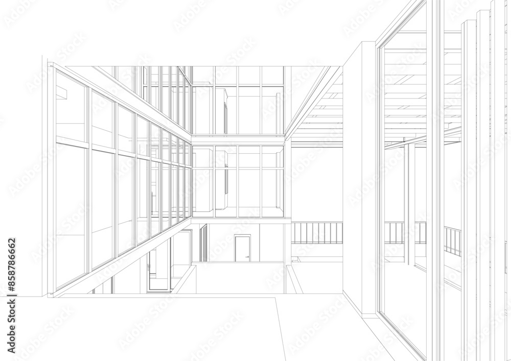 3D illustration of building project 3D illustration of building project