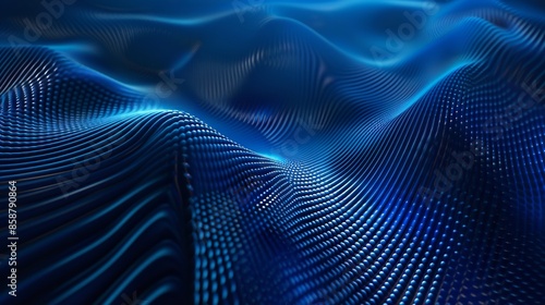 3d abstract dark blue background with dotted pattern vector design, technology theme featuring dimensional dotted flow in perspective, big data visualization, and nanotechnology concept photo