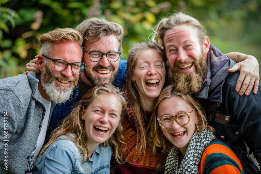 Portrait of a group of friends having fun together in the park Portrait of a group of friends having fun together in the park