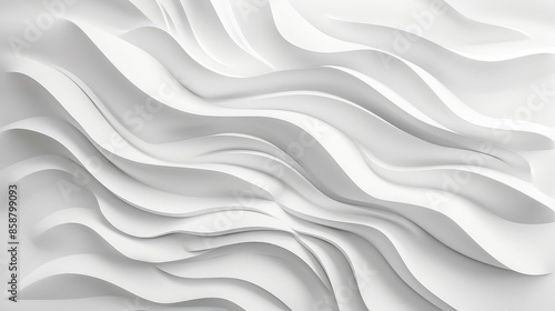 Clean and simple wave-like patterns in white blend naturally with a clean background, emphasizing elegance and minimalism