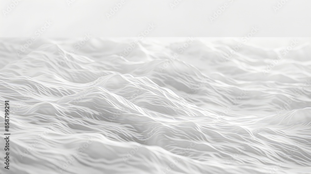 Fototapeta premium Clean and simple wave-like patterns in white blend naturally with a clean background, emphasizing elegance and minimalism