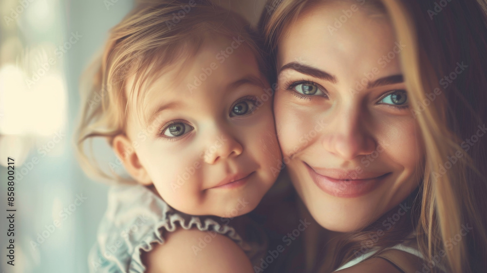 A close-up of a mother and daughter smiling warmly, capturing a tender moment of family love and connection. A close-up of a mother and daughter smiling warmly, capturing a tender moment of family love and connection.