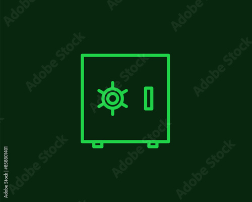 safe money illustration in flat style design. Vector illustration.