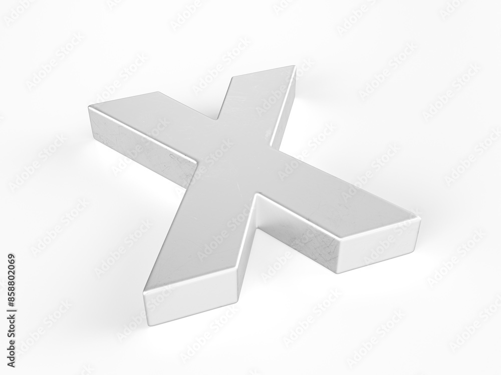 Obraz premium Metal letter X