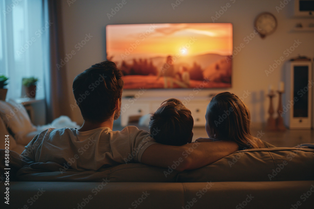 a couple of people sitting on a couch watching tv a couple of people sitting on a couch watching tv
