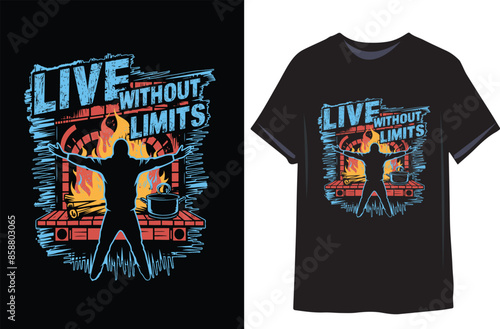 Canvas-taulu Live without limits | Motivational quote for Classic T-Shirt illustration vector