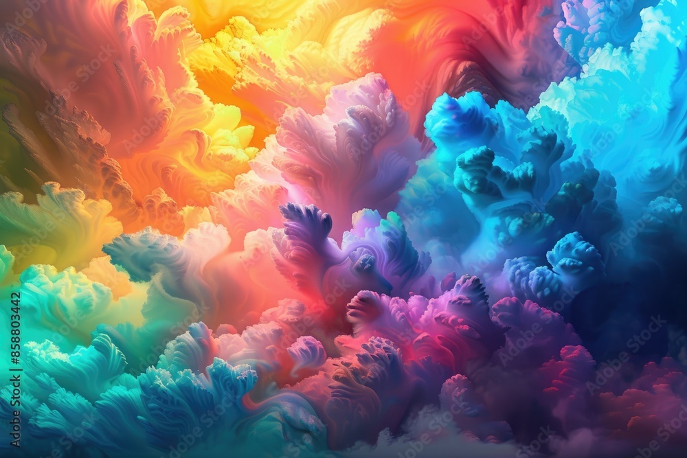 A symphony of colors merging and diverging in a mesmerizing display. A symphony of colors merging and diverging in a mesmerizing display.