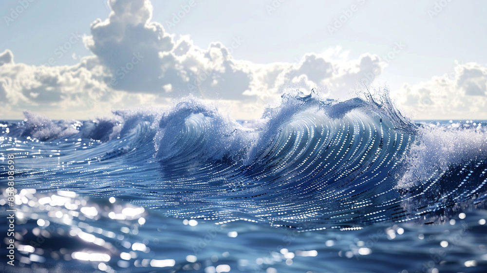 Cybernetic ocean waves, with crests and troughs made of digital information, symbolizing the ebb and flow of data across the internet. Cybernetic ocean waves, with crests and troughs made of digital information, symbolizing the ebb and flow of data across the internet.