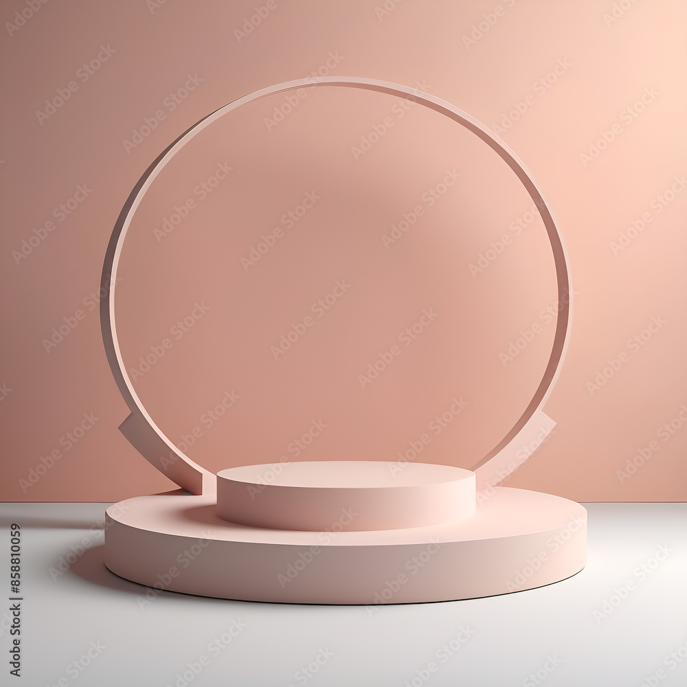 Modern Geometric Display 3D Vector Scene with Cylindrical Pedestal for Product Modern Geometric Display 3D Vector Scene with Cylindrical Pedestal for Product
