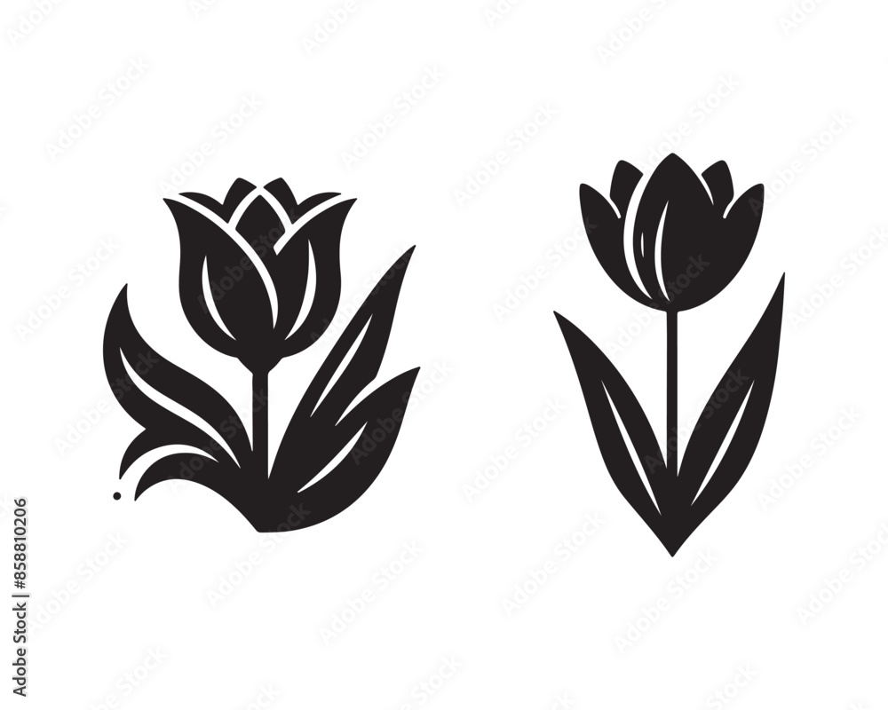 Tulip silhouette design vector art AI Generated Tulip silhouette design vector art AI Generated