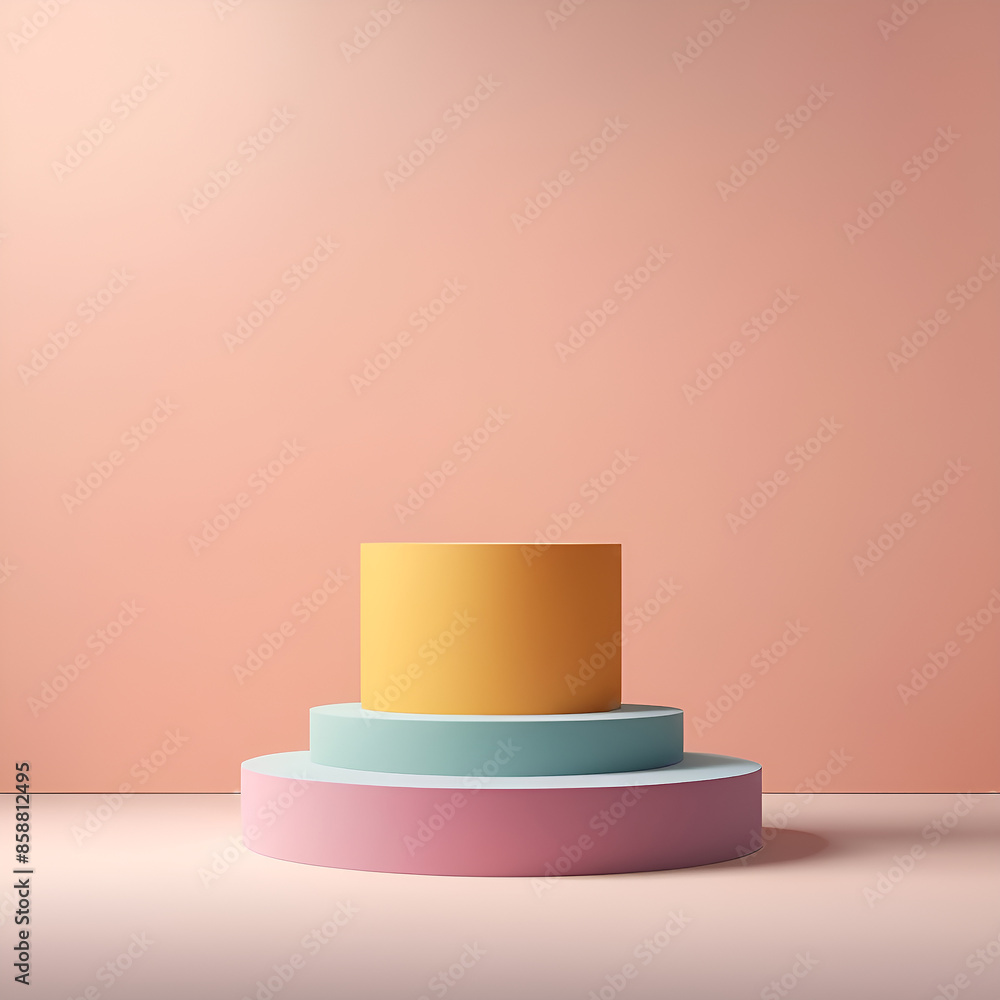 Modern Geometric Display 3D Vector Scene with Cylindrical Pedestal for Product Modern Geometric Display 3D Vector Scene with Cylindrical Pedestal for Product