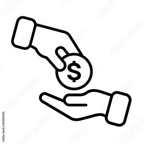 Money savings and finance vector linear icons set. Isolated icon collection such as money, dollar, currency, coins, hand, credit card, finance and more. Isolated icon collection of money related.