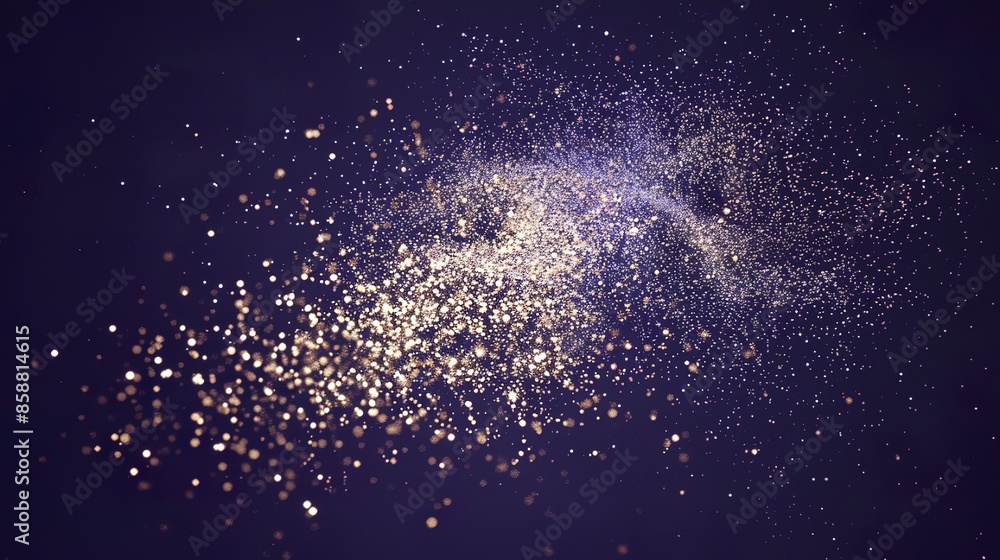 Abstract 3D particles illustration of purple-blue powdered texture with colored particles Abstract 3D particles illustration of purple-blue powdered texture with colored particles