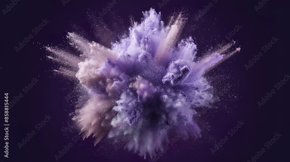 Abstract 3D particles illustration of purple-blue powdered texture with colored particles Abstract 3D particles illustration of purple-blue powdered texture with colored particles