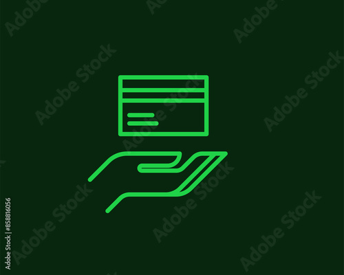 credit card illustration in flat style design. Vector illustration.