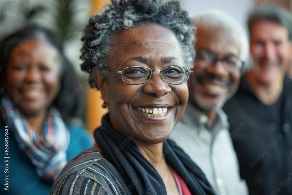 Portrait of a happy senior African American woman smiling at the camera Portrait of a happy senior African American woman smiling at the camera