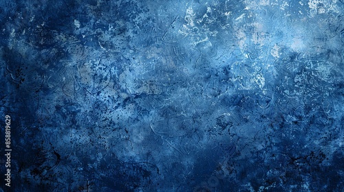 Textured blue grunge background with navy abstract pattern for design projects