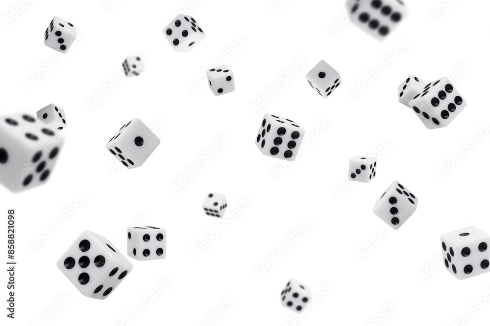 Collection of dice sides with numbers on transparent background Collection of dice sides with numbers on transparent background