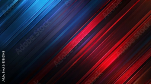 Abstract blue and red background design with dynamic striped lines for presentations