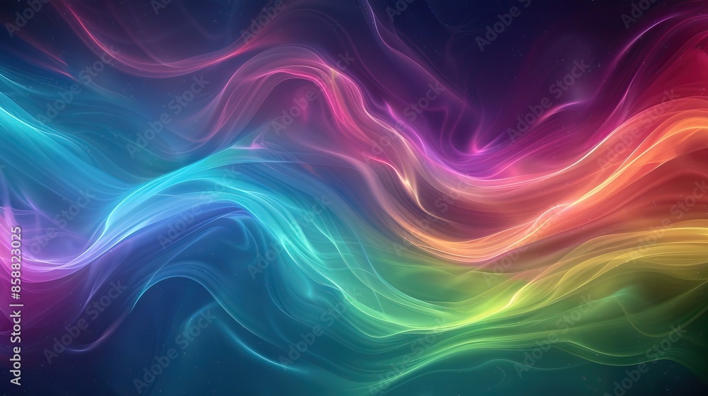 Colorful abstract waves in neon hues with a flowing dynamic design Colorful abstract waves in neon hues with a flowing dynamic design