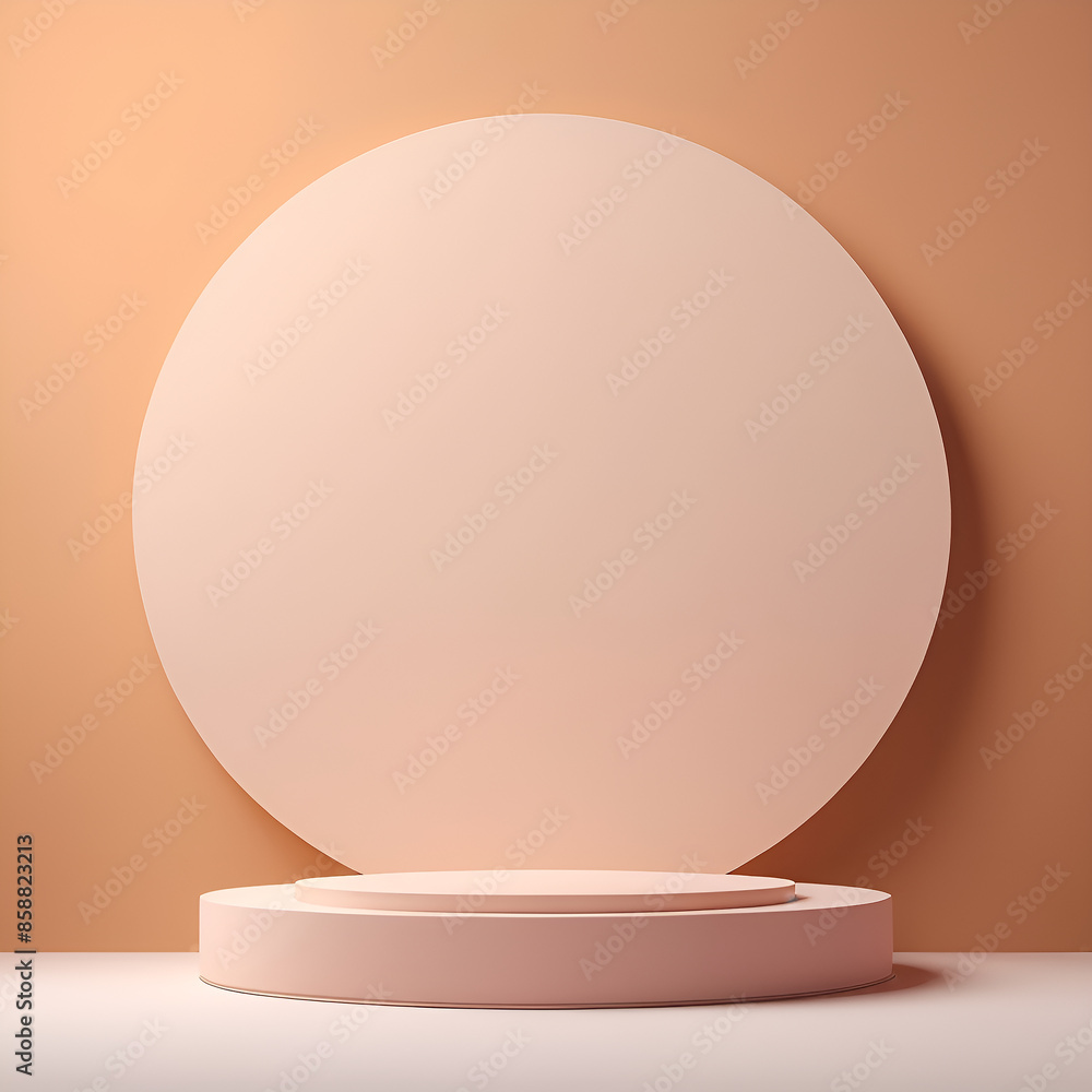 Modern Geometric Display 3D Vector Scene with Cylindrical Pedestal for Product Modern Geometric Display 3D Vector Scene with Cylindrical Pedestal for Product