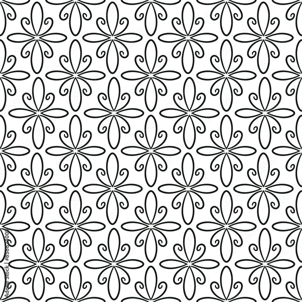 Seamless geometric pattern of abstract floral shapes. Vector ornament on a transparent background. Seamless geometric pattern of abstract floral shapes. Vector ornament on a transparent background.