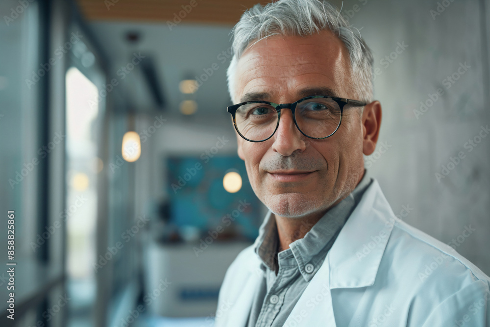 a man in a lab coat and glasses a man in a lab coat and glasses