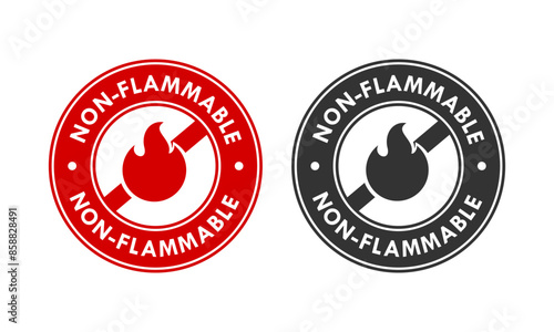 Non flammable badge design template illustration photo