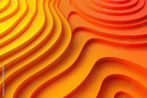 Abstract Background, a vibrant 3D pattern of overlapping circles and ellipses in analogous colors of orange and yellow