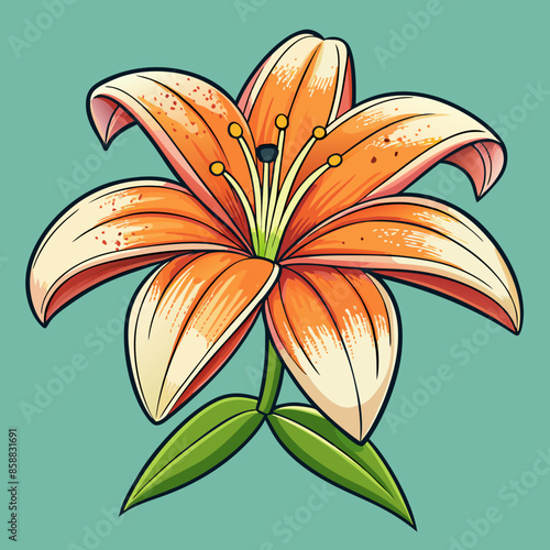 vector illustration of lily