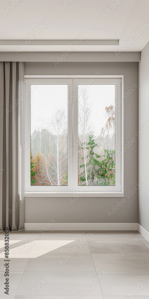 Window in a modern room filled with the light coming from it in a home decor composition. Real Estate interiors design with copy-space. Window in a modern room filled with the light coming from it in a home decor composition. Real Estate interiors design with copy-space.