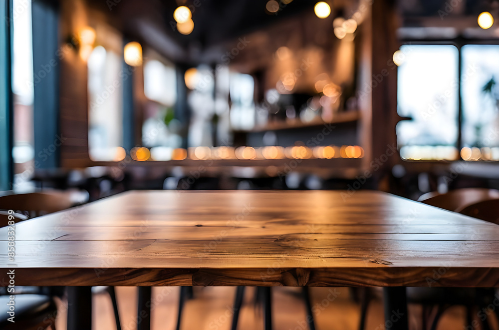 photo wooden table and blurred background of indoor restaurant High quality photo
photo wooden table and blurred background of indoor restaurant High quality photo