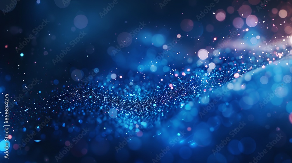 Glowing Dark Blue Abstract Background with Illuminated Particles Glowing Dark Blue Abstract Background with Illuminated Particles