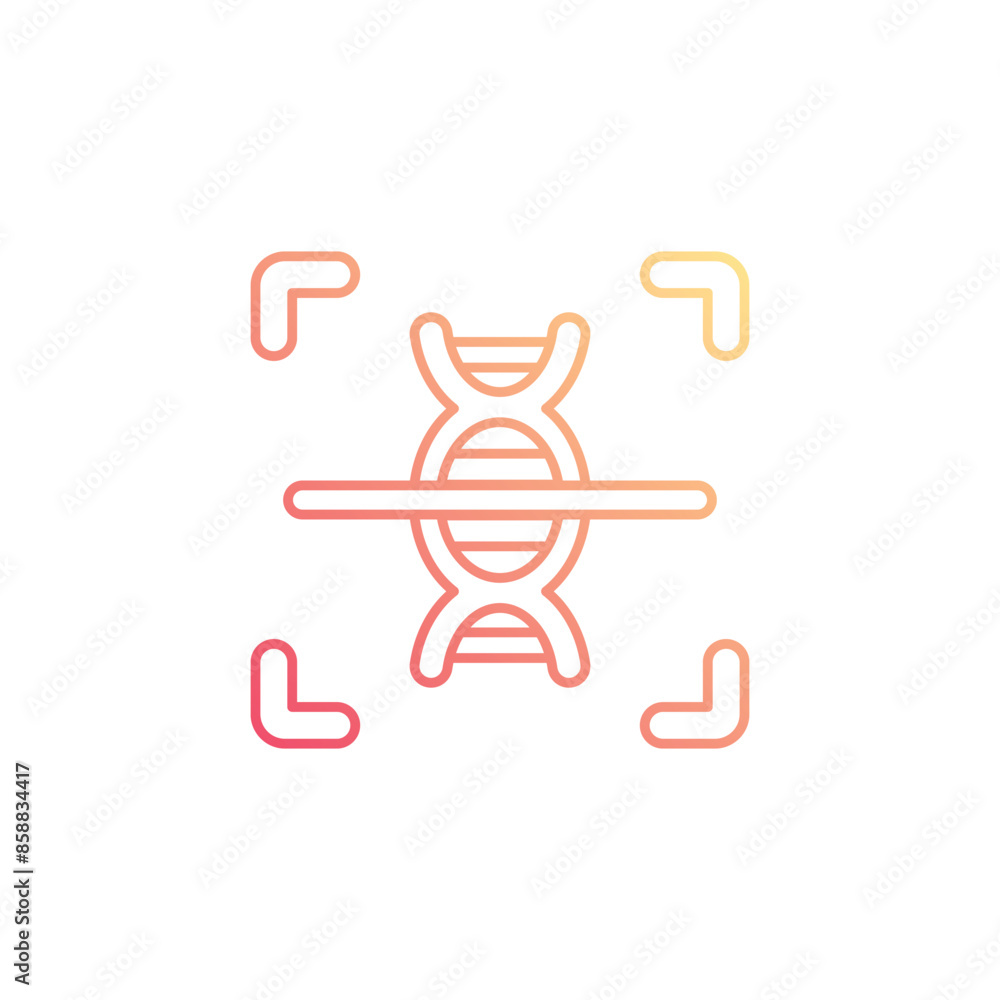 DNA recognition icon design with white background stock illustration DNA recognition icon design with white background stock illustration