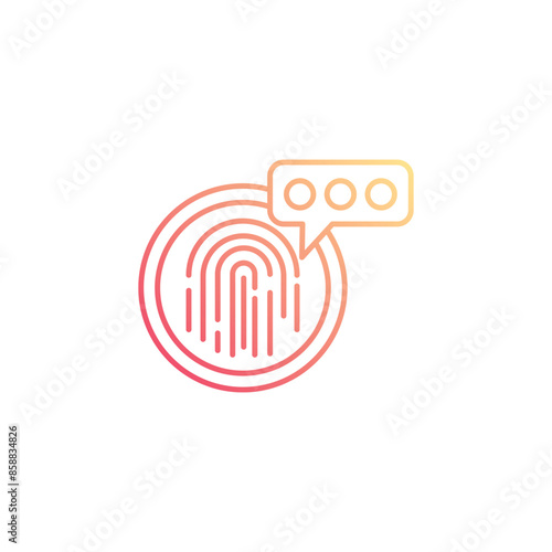 biometric technology icon design with white background stock illustration