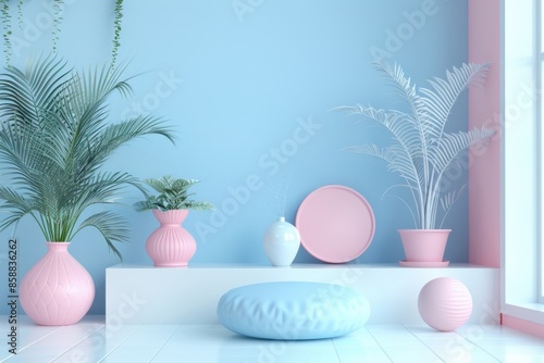 Minimalist pastel 3D render for conversion rate optimization, set against a white backdrop.