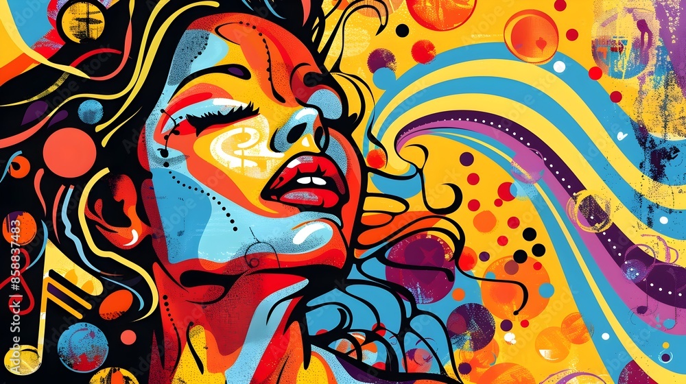 Fototapeta Vibrant Surreal Expression in Striking Psychedelic Composition