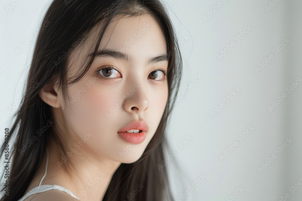 a woman with long hair and a white top a woman with long hair and a white top