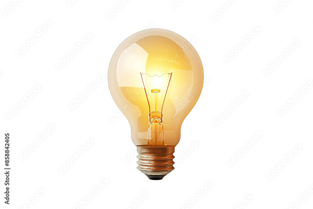 Close-up of an illuminated light bulb with a glowing filament, symbolizing ideas, innovation, and energy.