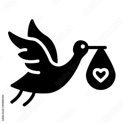 stork glyph icon
