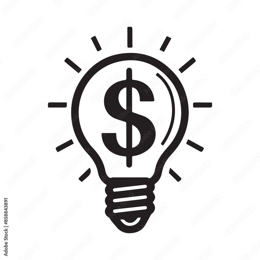 Dollar sign and light bulb idea investment Vector Image Dollar sign and light bulb idea investment Vector Image