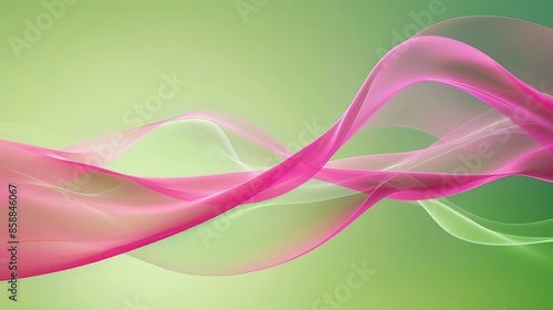 Matte pink psychic waves on a bright green abstract background