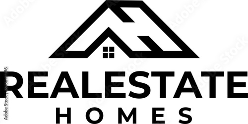 Real estate logo. letter AH w...